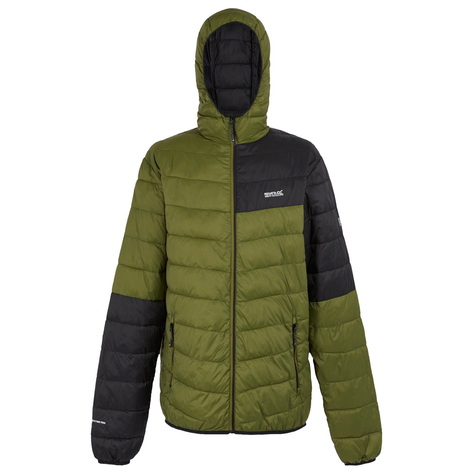 Nephrite Green-Black - Front - Regatta Mens Hillpack III Hooded Active Padded Jacket