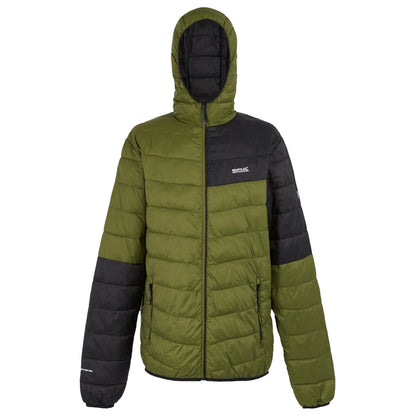 Nephrite Green-Black - Front - Regatta Mens Hillpack III Hooded Active Padded Jacket