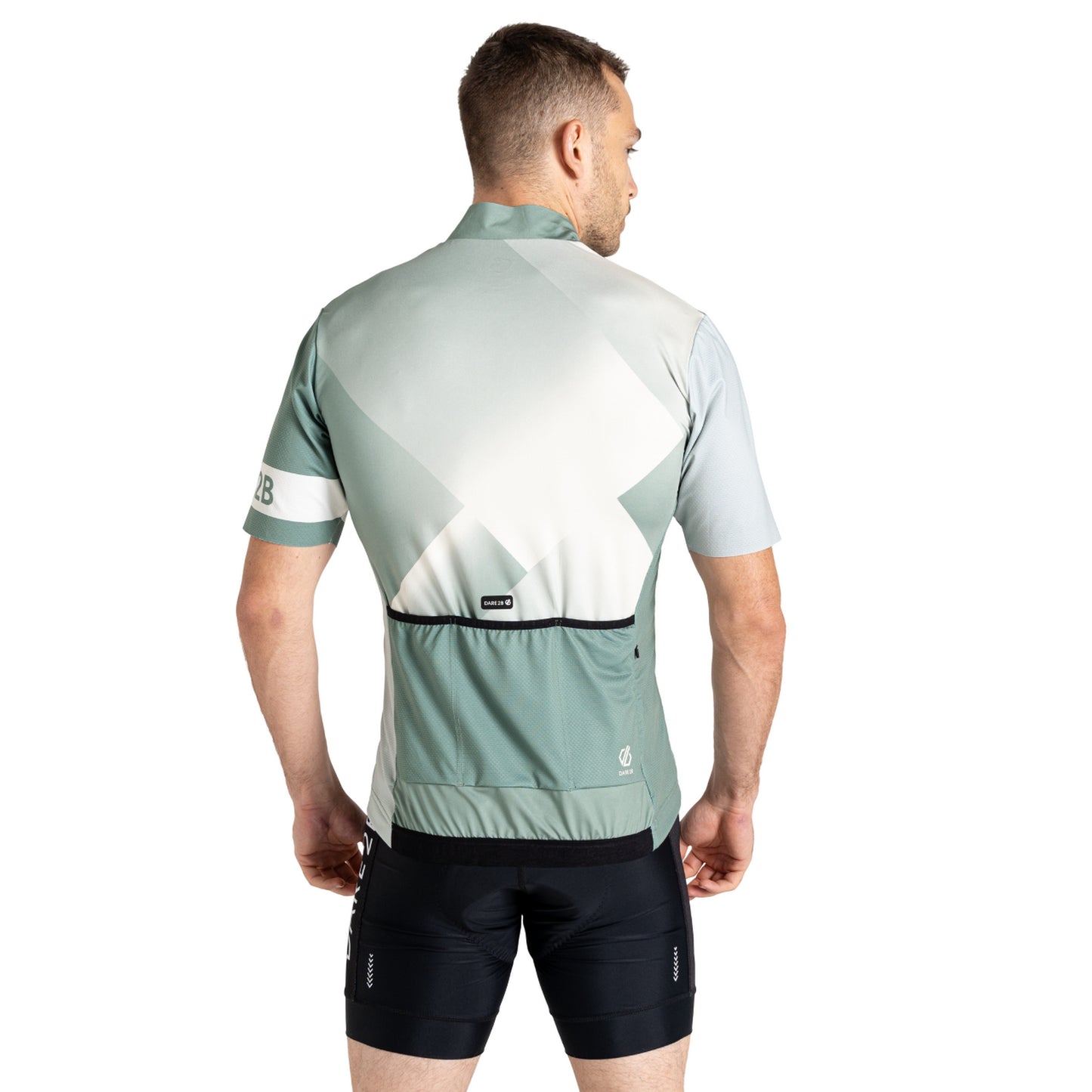 Hedge Green-Aqua Grey - Pack Shot - Dare 2B Mens AEP Pedal II Short-Sleeved Top