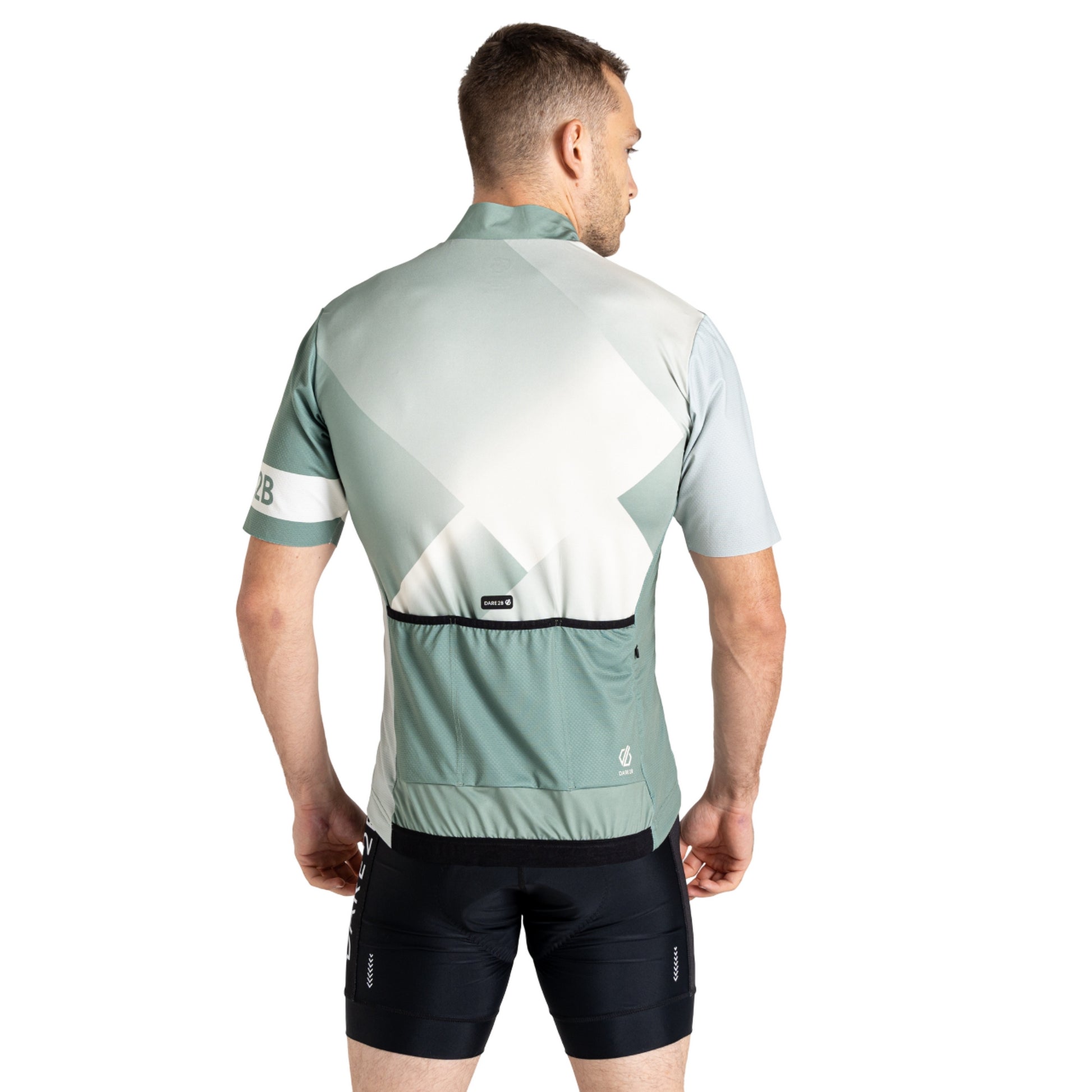 Hedge Green-Aqua Grey - Pack Shot - Dare 2B Mens AEP Pedal II Short-Sleeved Top