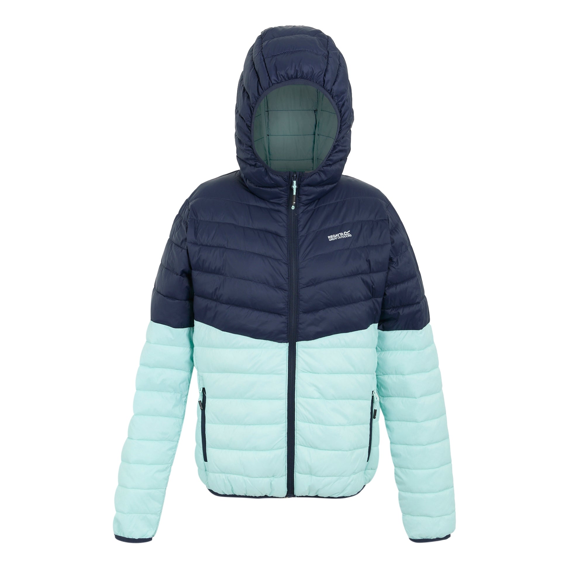 Navy-Icy Morn - Front - Regatta Womens-Ladies Hillpack IV Quilted Thin Lightweight Waterproof Jacket