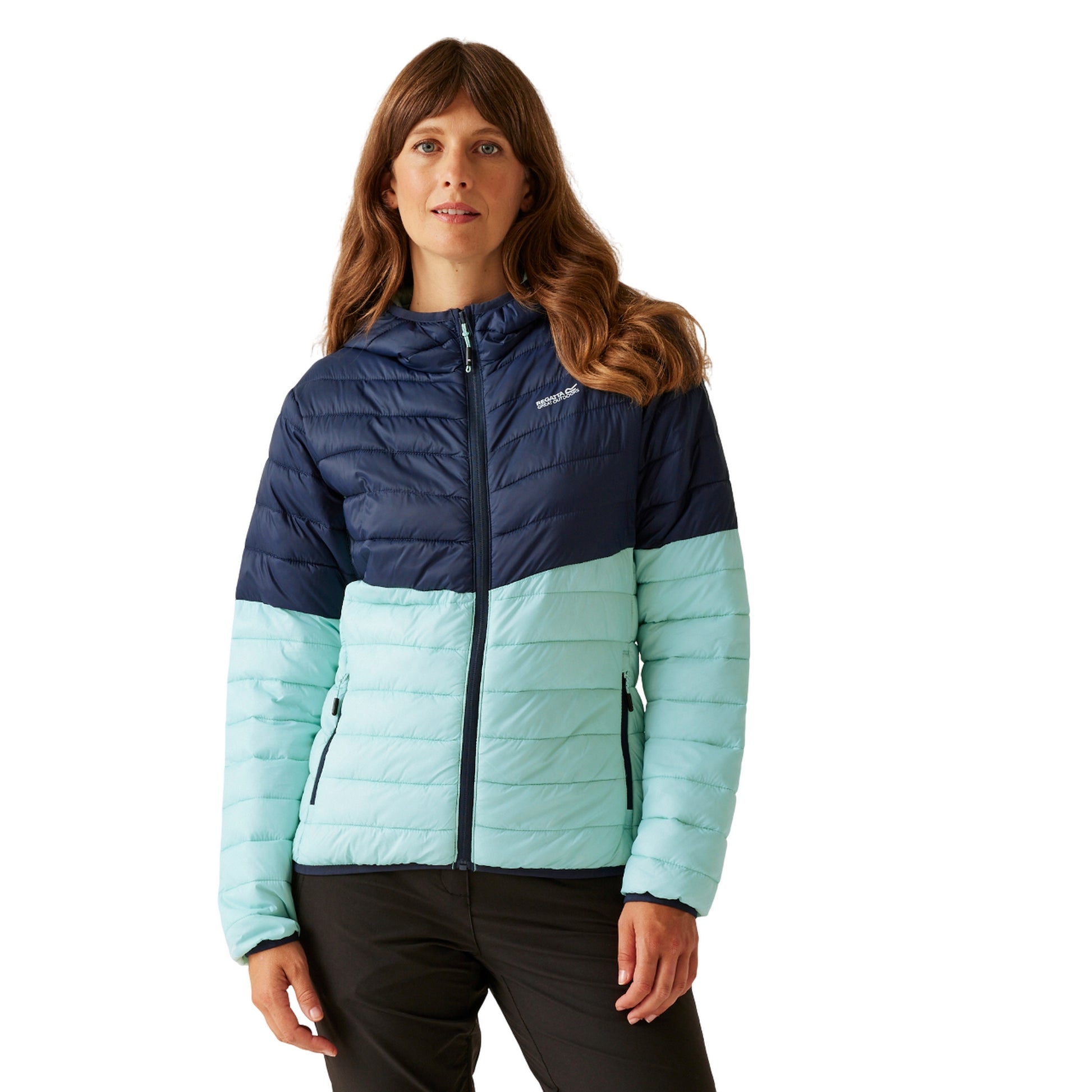 Navy-Icy Morn - Lifestyle - Regatta Womens-Ladies Hillpack IV Quilted Thin Lightweight Waterproof Jacket