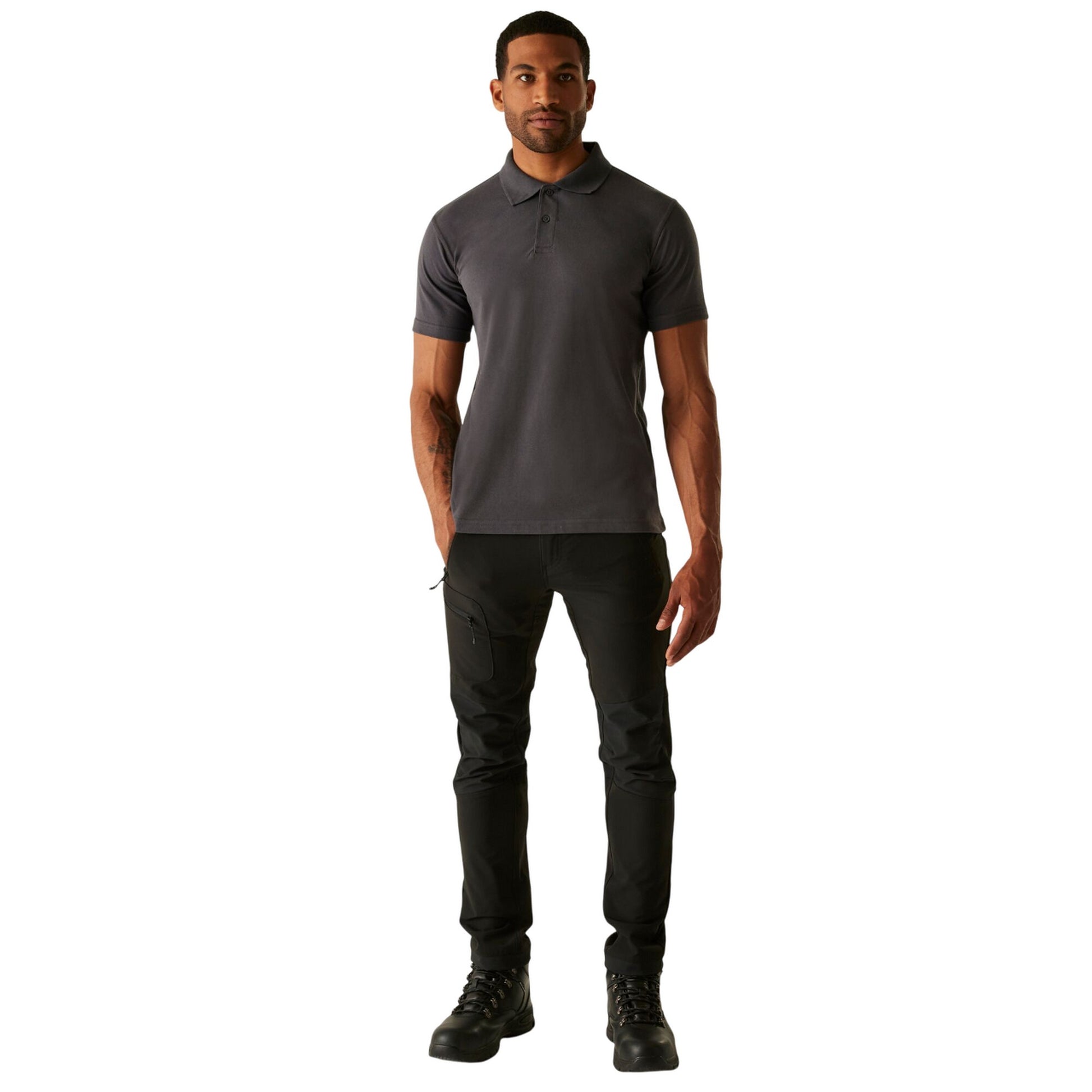 Solid Grey - Lifestyle - Regatta Professional Mens Pique Polo Shirt