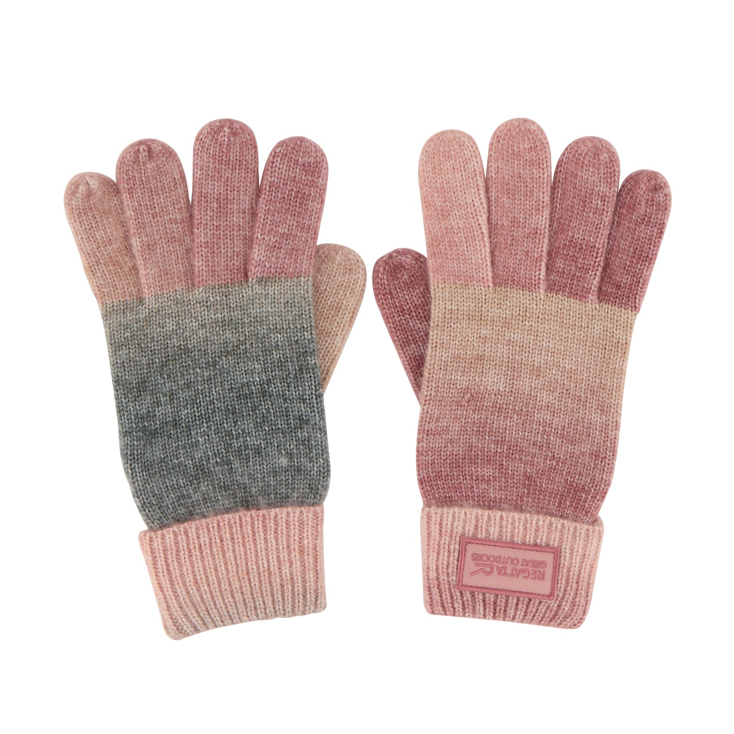 Dark Khaki-Dusty Rose - Front - Regatta Womens-Ladies Frosty Winter Gloves