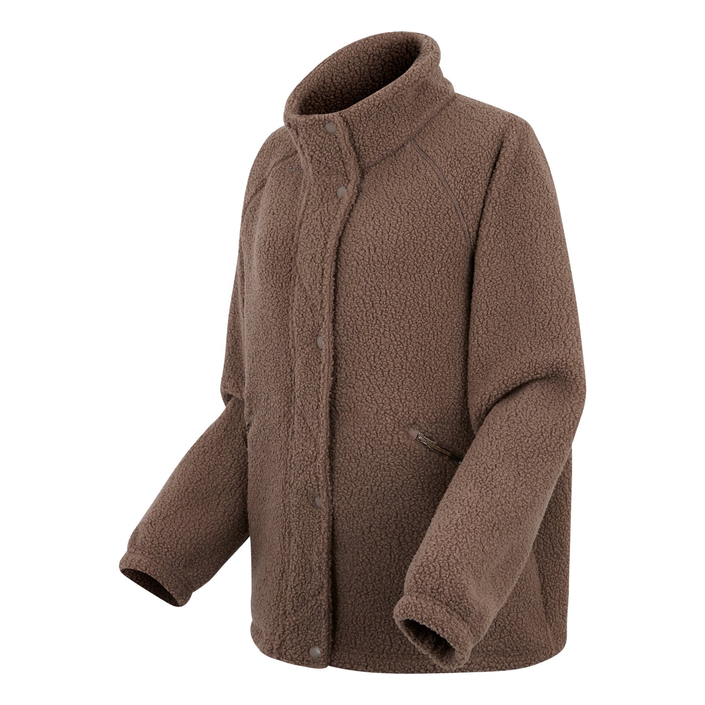 Mocha - Side - Regatta Womens-Ladies Emilica Borg Full Zip Fleece Jacket