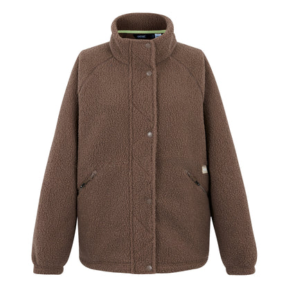 Mocha - Front - Regatta Womens-Ladies Emilica Borg Full Zip Fleece Jacket