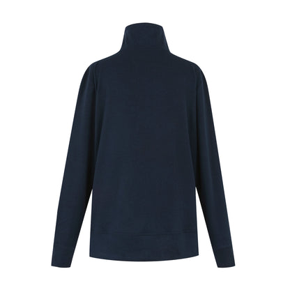 Navy - Back - Regatta Womens-Ladies Demmi Quarter Zip Fleece Top