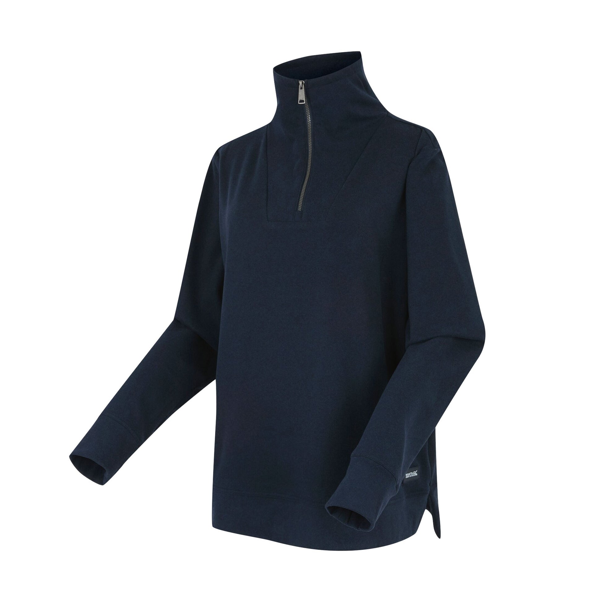Navy - Side - Regatta Womens-Ladies Demmi Quarter Zip Fleece Top