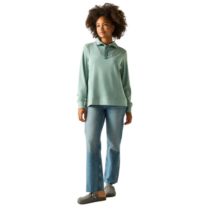 Ivy Moss - Close up - Regatta Womens-Ladies Demmi Quarter Zip Fleece Top