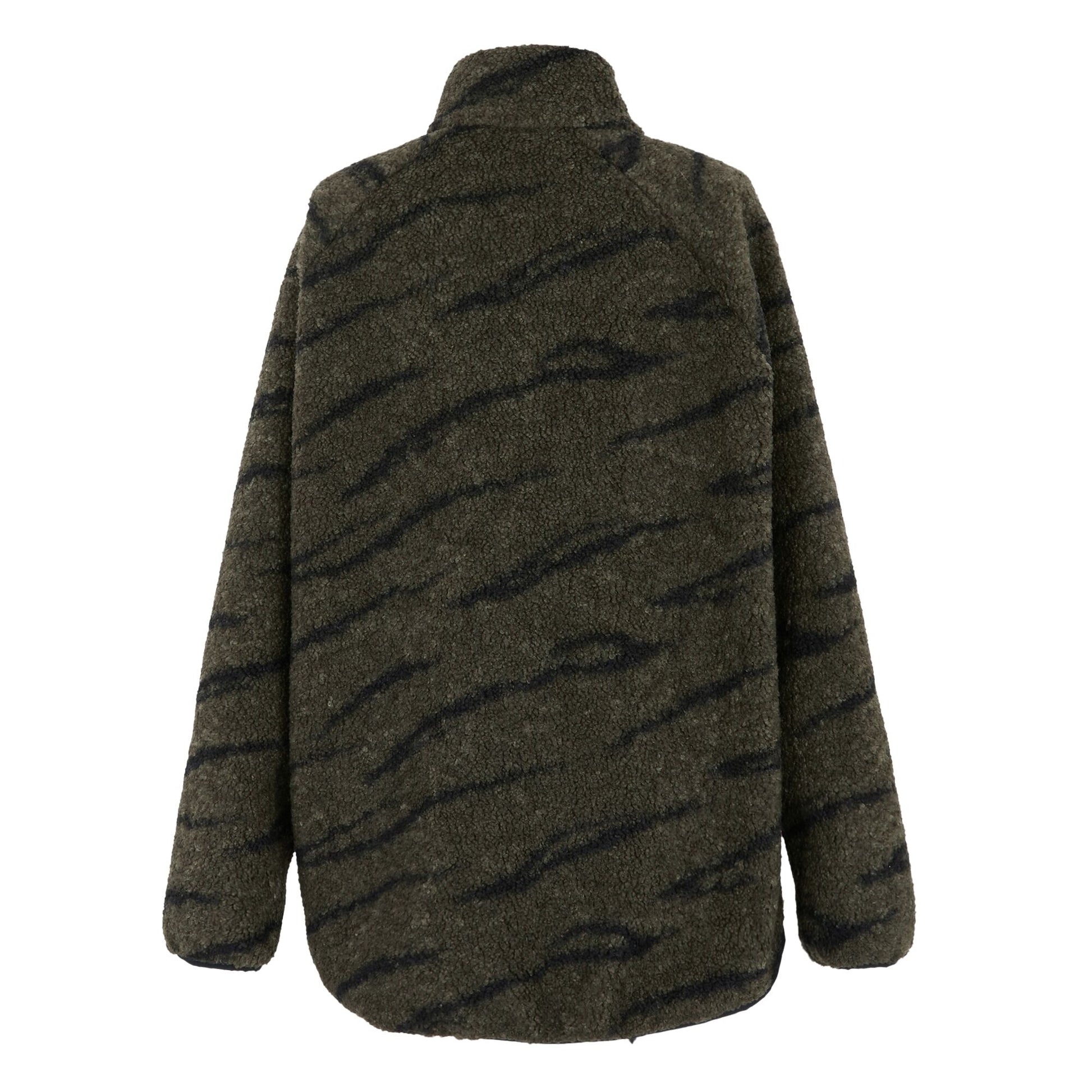 Dark Khaki-Black - Back - Regatta Womens-Ladies Frankie Borg Full Zip Fleece Jacket