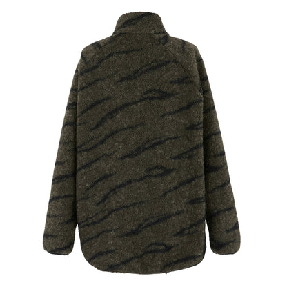 Dark Khaki-Black - Back - Regatta Womens-Ladies Frankie Borg Full Zip Fleece Jacket