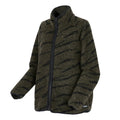 Dark Khaki-Black - Side - Regatta Womens-Ladies Frankie Borg Full Zip Fleece Jacket