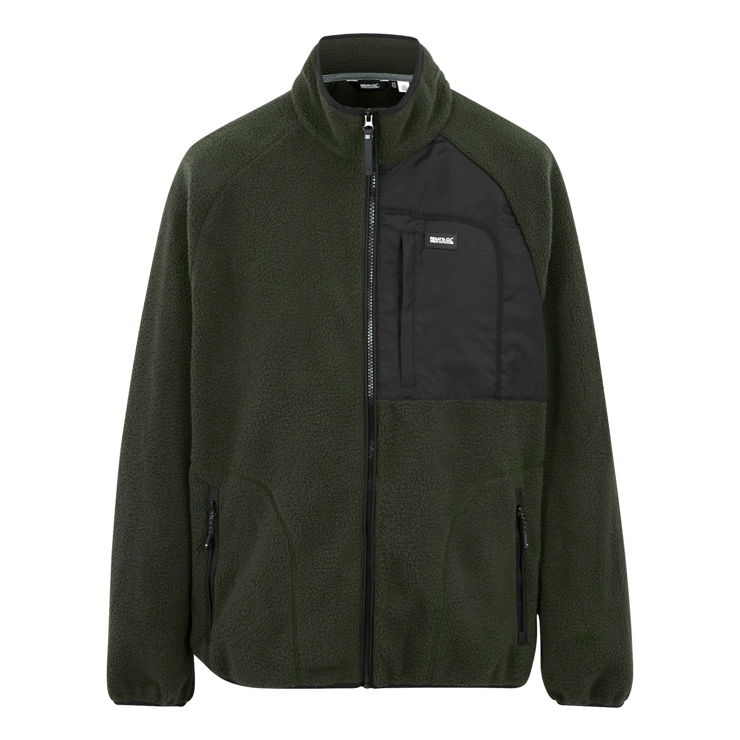 Dark Khaki - Front - Regatta Mens Frankie Borg Fleece Jacket