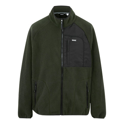 Dark Khaki - Front - Regatta Mens Frankie Borg Fleece Jacket