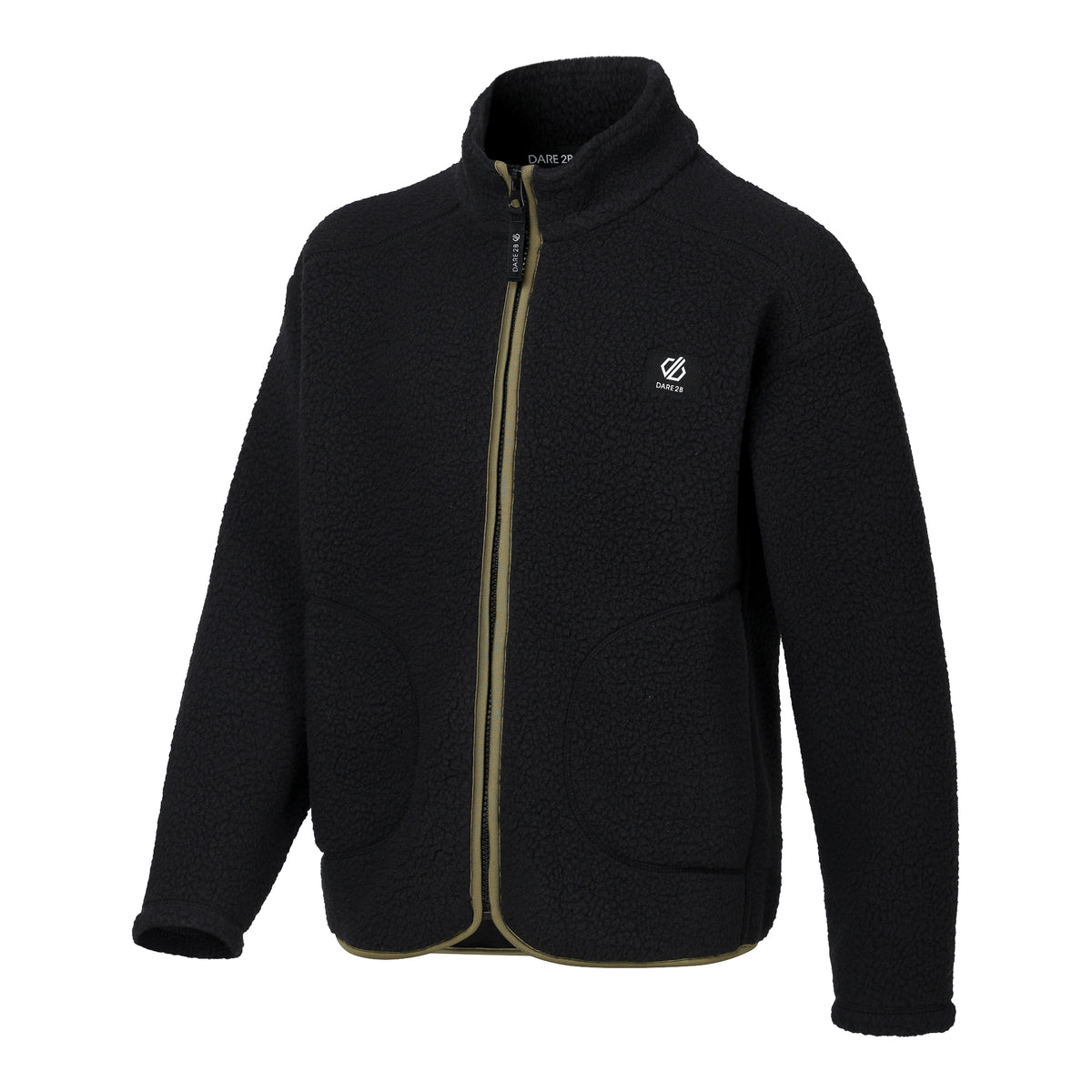 Black-Martini Olive - Side - Dare 2B Childrens-Kids Zesty II Fleece Jacket