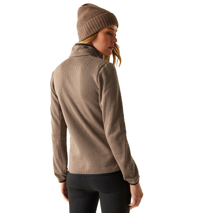Mocha-Soft Taupe - Pack Shot - Regatta Womens-Ladies Elzie Full Zip Fleece Jacket