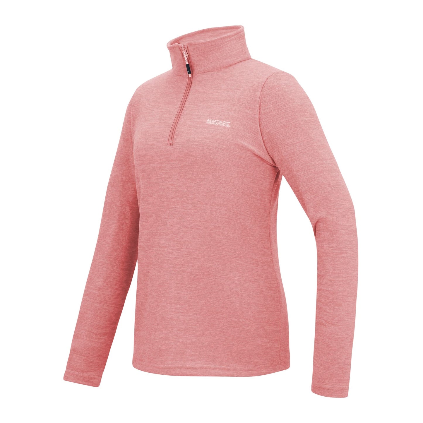 Peach Pink - Side - Regatta Womens-Ladies Sweetheart Quarter Zip Fleece Top