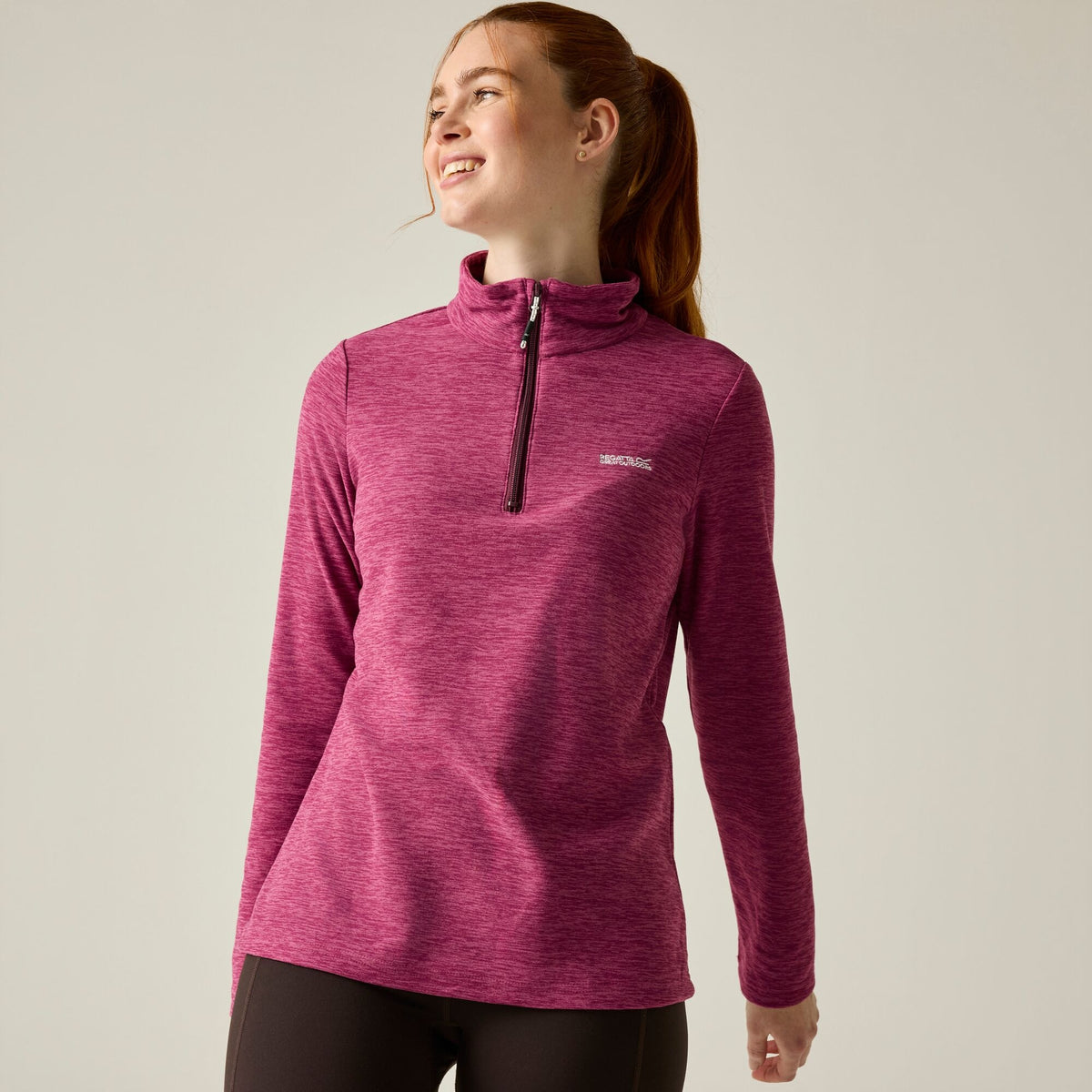 Violet - Pack Shot - Regatta Womens-Ladies Sweetheart Quarter Zip Fleece Top