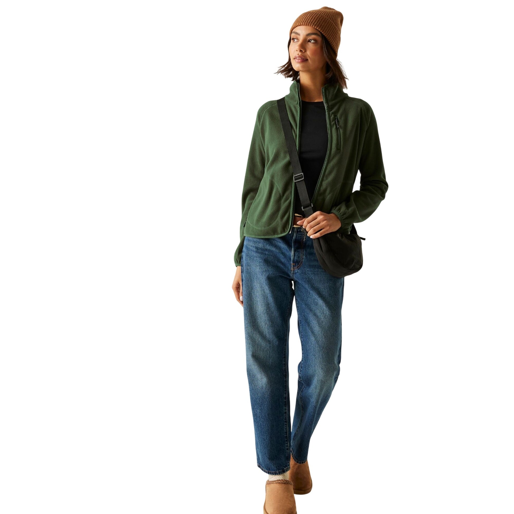 Dark Khaki - Close up - Regatta Womens-Ladies Frankie Full Zip Fleece Jacket