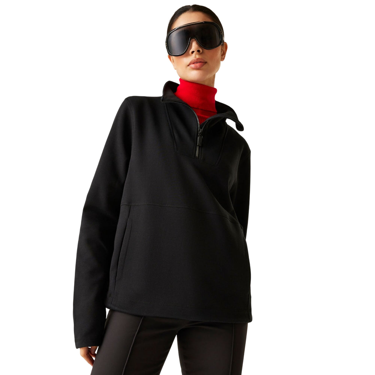 Black - Side - Dare 2B Womens-Ladies Wander Quarter Zip Sweatshirt