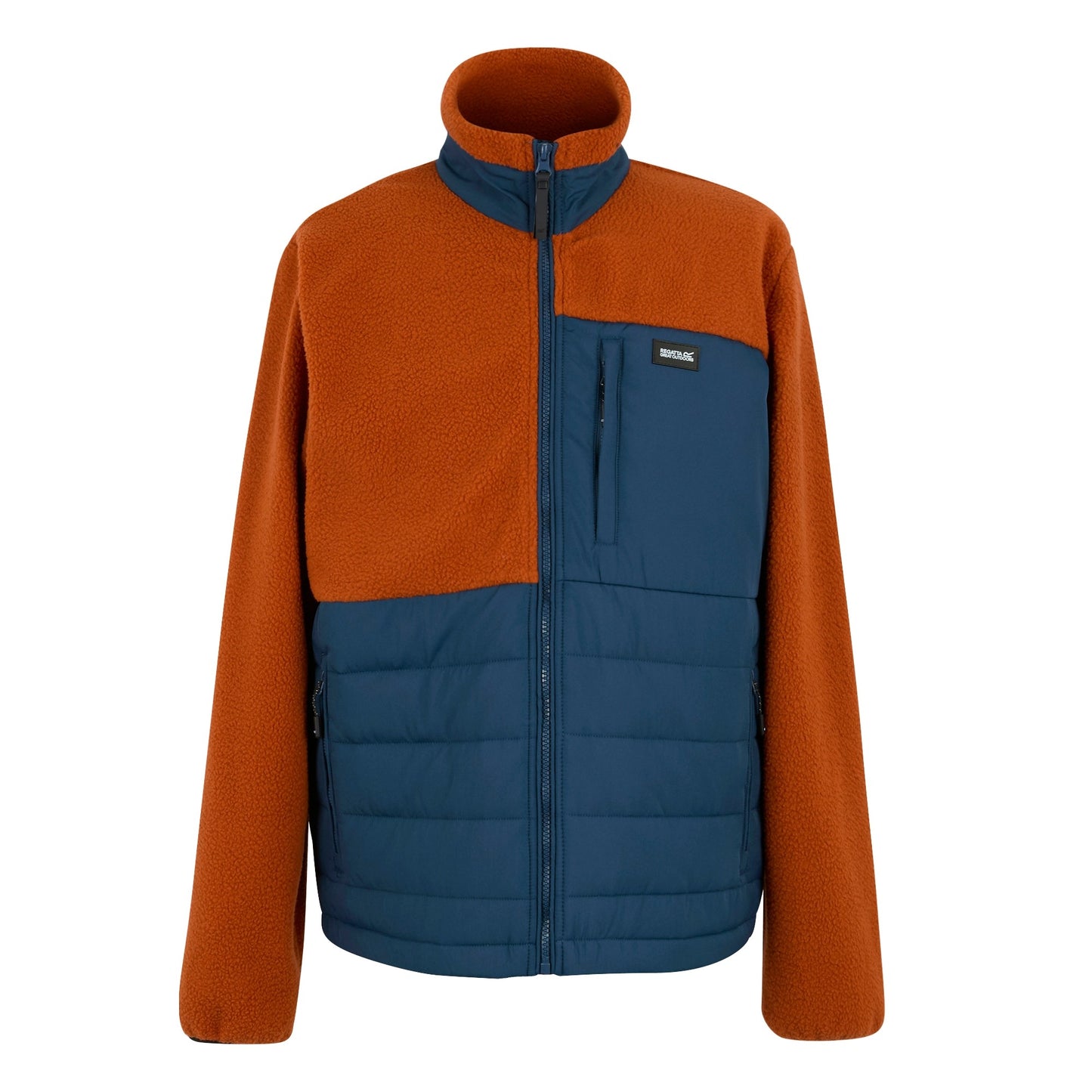 Potters Clay-Moonlight Denim - Front - Regatta Mens Frankie Borg Full Zip Hybrid Jacket
