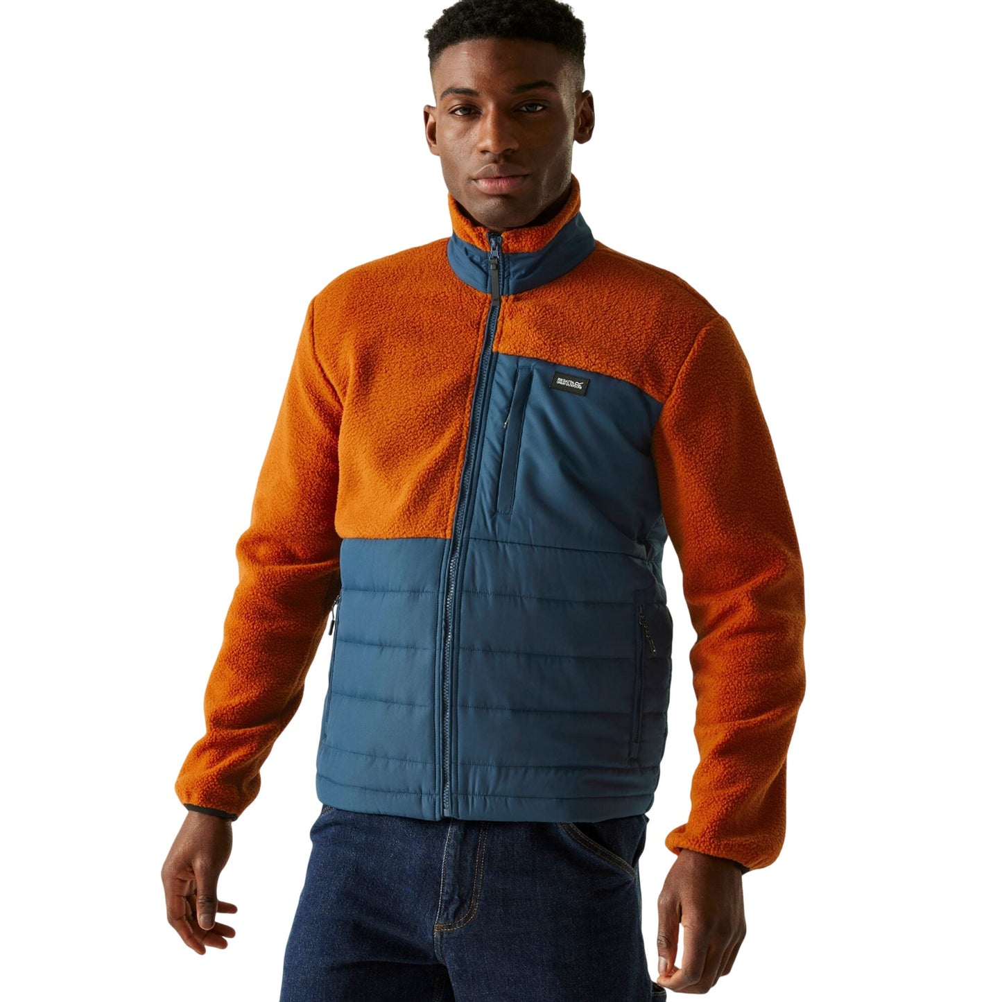 Potters Clay-Moonlight Denim - Lifestyle - Regatta Mens Frankie Borg Full Zip Hybrid Jacket