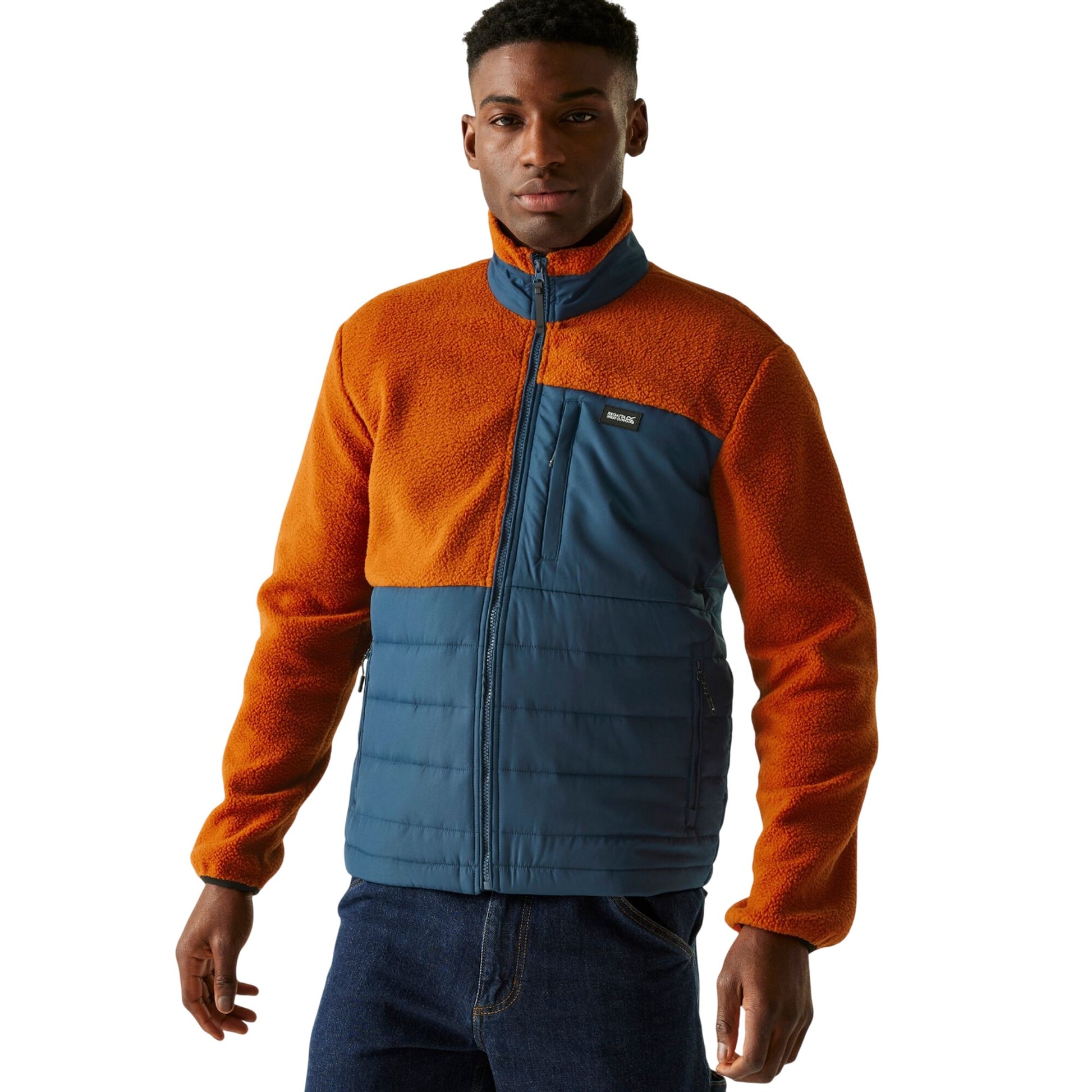 Potters Clay-Moonlight Denim - Lifestyle - Regatta Mens Frankie Borg Full Zip Hybrid Jacket
