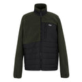 Black-Dark Khaki - Front - Regatta Mens Frankie Borg Full Zip Hybrid Jacket