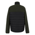 Black-Dark Khaki - Back - Regatta Mens Frankie Borg Full Zip Hybrid Jacket