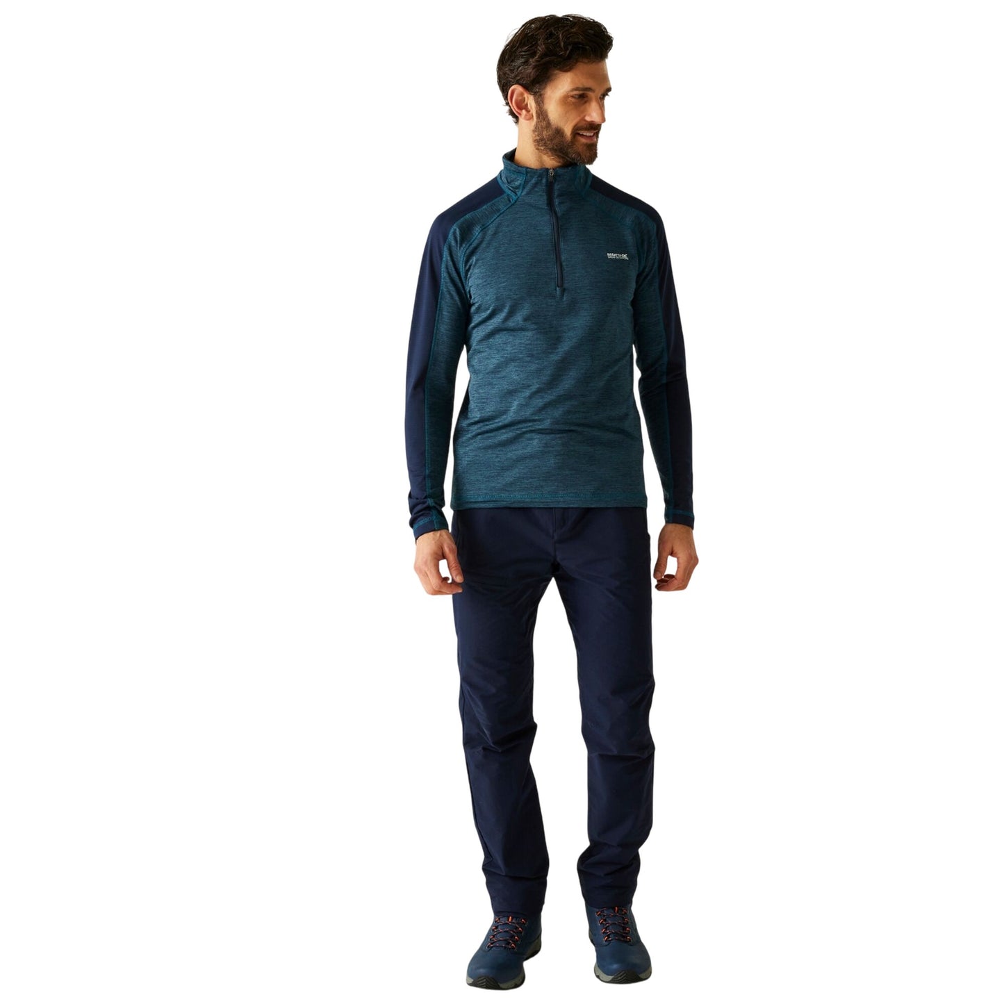 Moonlight Denim-Navy - Close up - Regatta Mens Hepley Half Zip Fleece Jacket