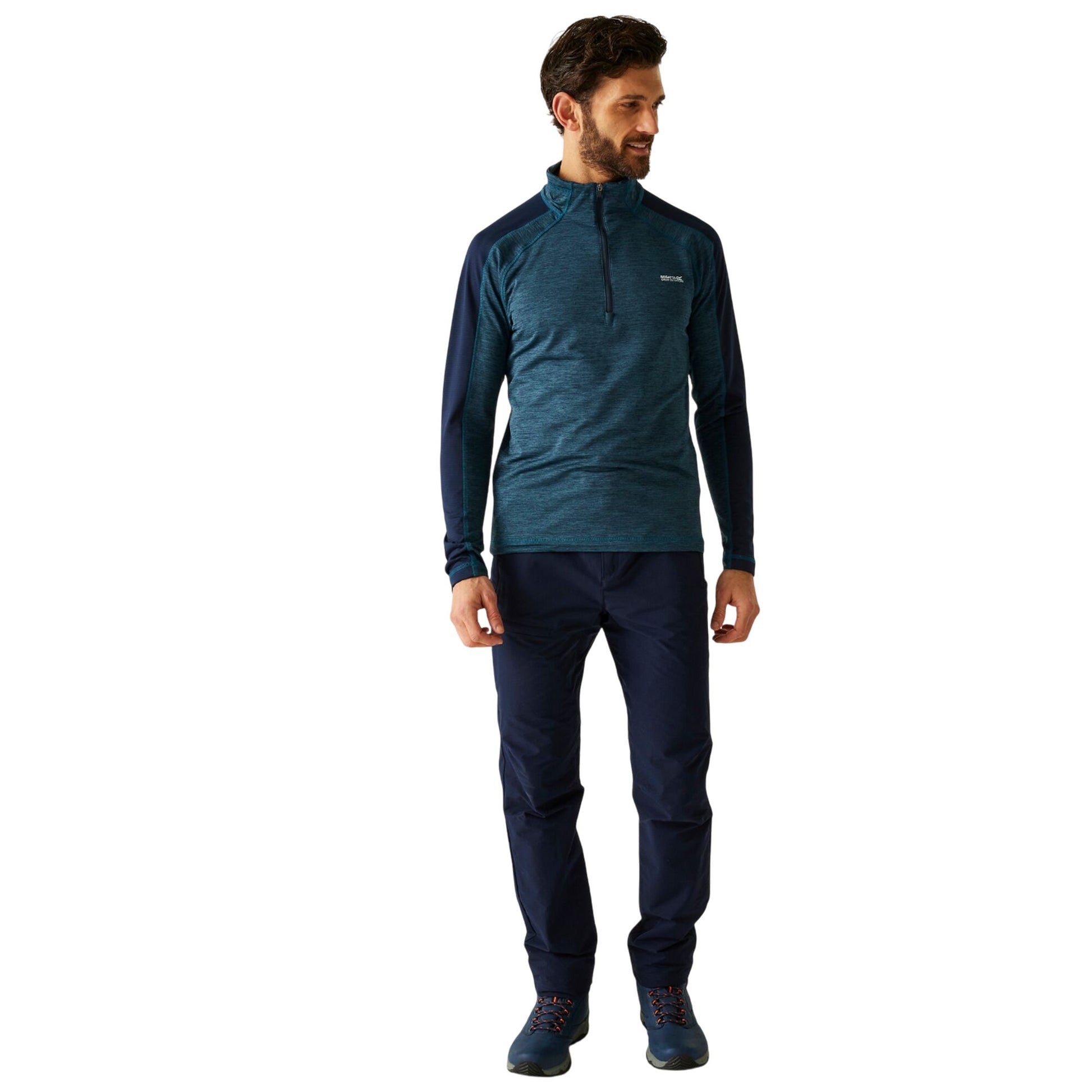 Moonlight Denim-Navy - Close up - Regatta Mens Hepley Half Zip Fleece Jacket