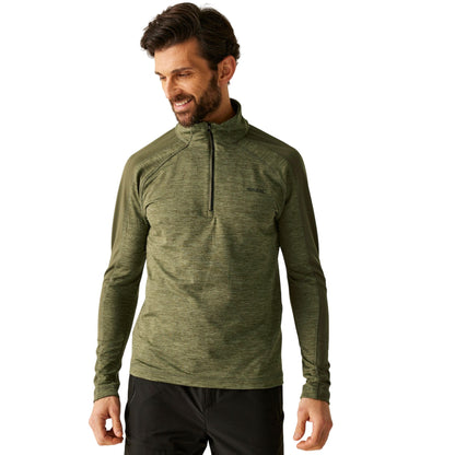 Oil Green-Olive Night - Lifestyle - Regatta Mens Hepley Half Zip Fleece Jacket