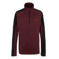 Dark Maroon-Black - Front - Regatta Mens Hepley Half Zip Fleece Jacket