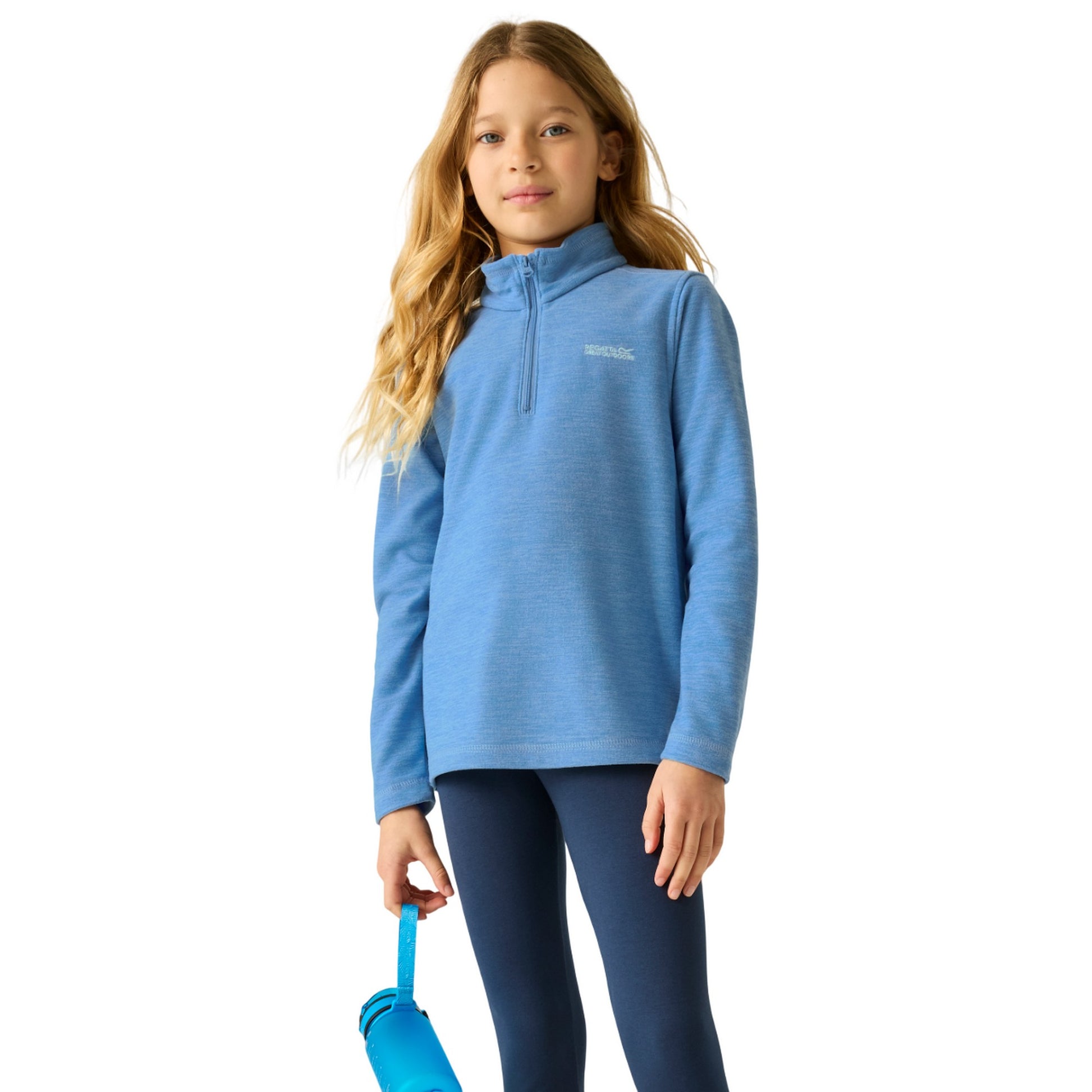 Washed Denim - Lifestyle - Regatta Childrens-Kids Hot Shot Quarter Zip Fleece Top