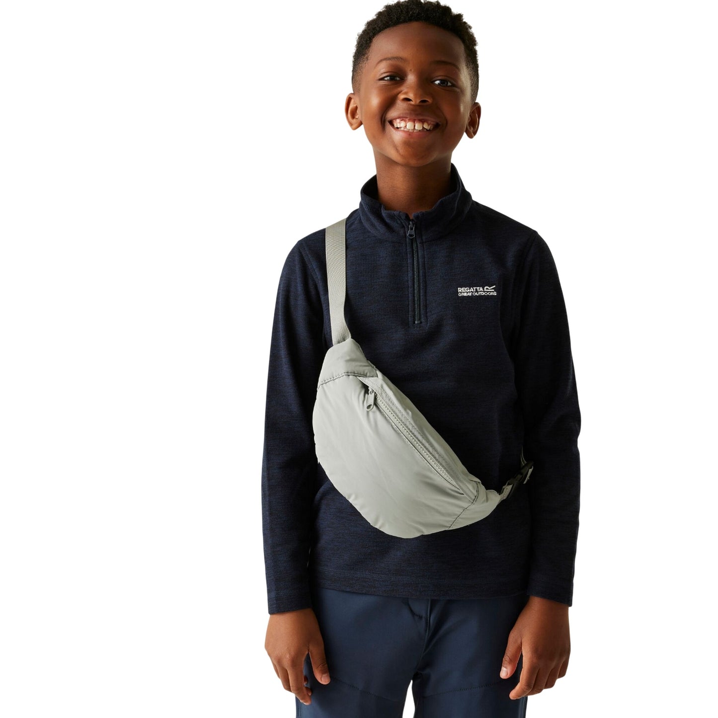 Navy - Front - Regatta Childrens-Kids Hot Shot Quarter Zip Fleece Top