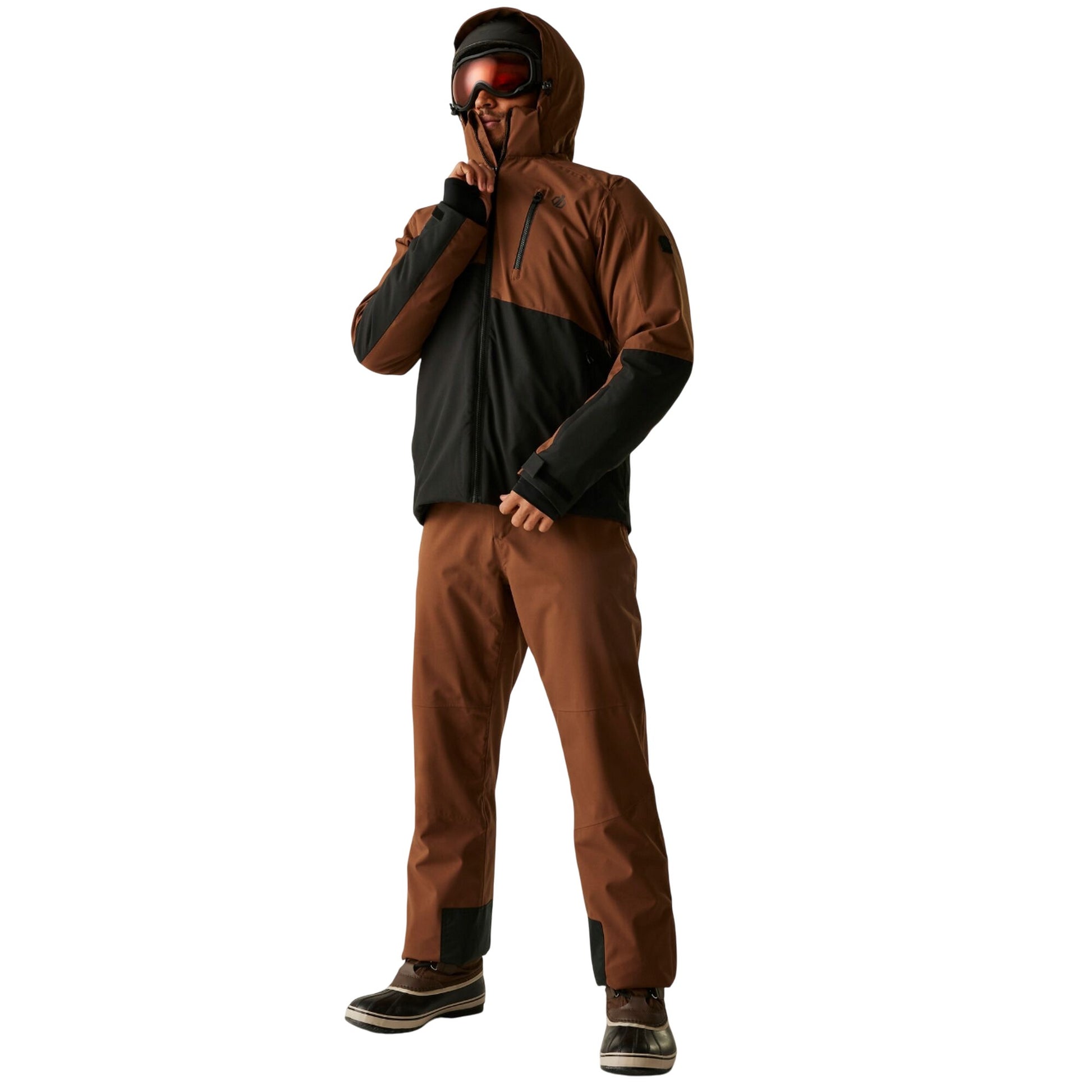 Dark Brown - Close up - Dare 2B Mens Halfpipe III Ski Jacket