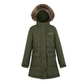 Olive Night - Front - Regatta Childrens-Kids Fabrizia II Quilted Jacket