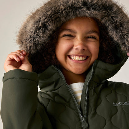 Dark Khaki - Lifestyle - Regatta Childrens-Kids Fabrizia II Quilted Jacket