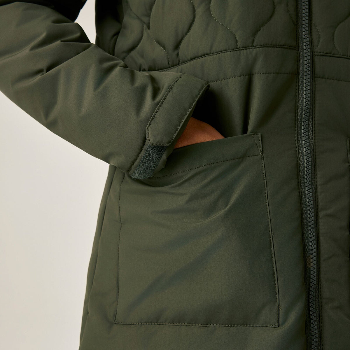 Dark Khaki - Pack Shot - Regatta Childrens-Kids Fabrizia II Quilted Jacket