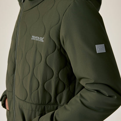 Dark Khaki - Close up - Regatta Childrens-Kids Fabrizia II Quilted Jacket