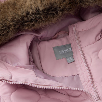 Powder Lilac - Pack Shot - Regatta Childrens-Kids Fabrizia II Quilted Jacket