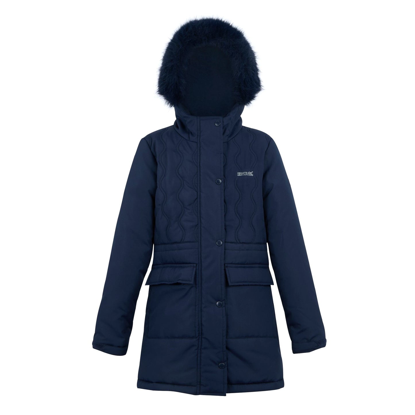 Navy - Front - Regatta Childrens-Kids Fabrizia II Quilted Jacket