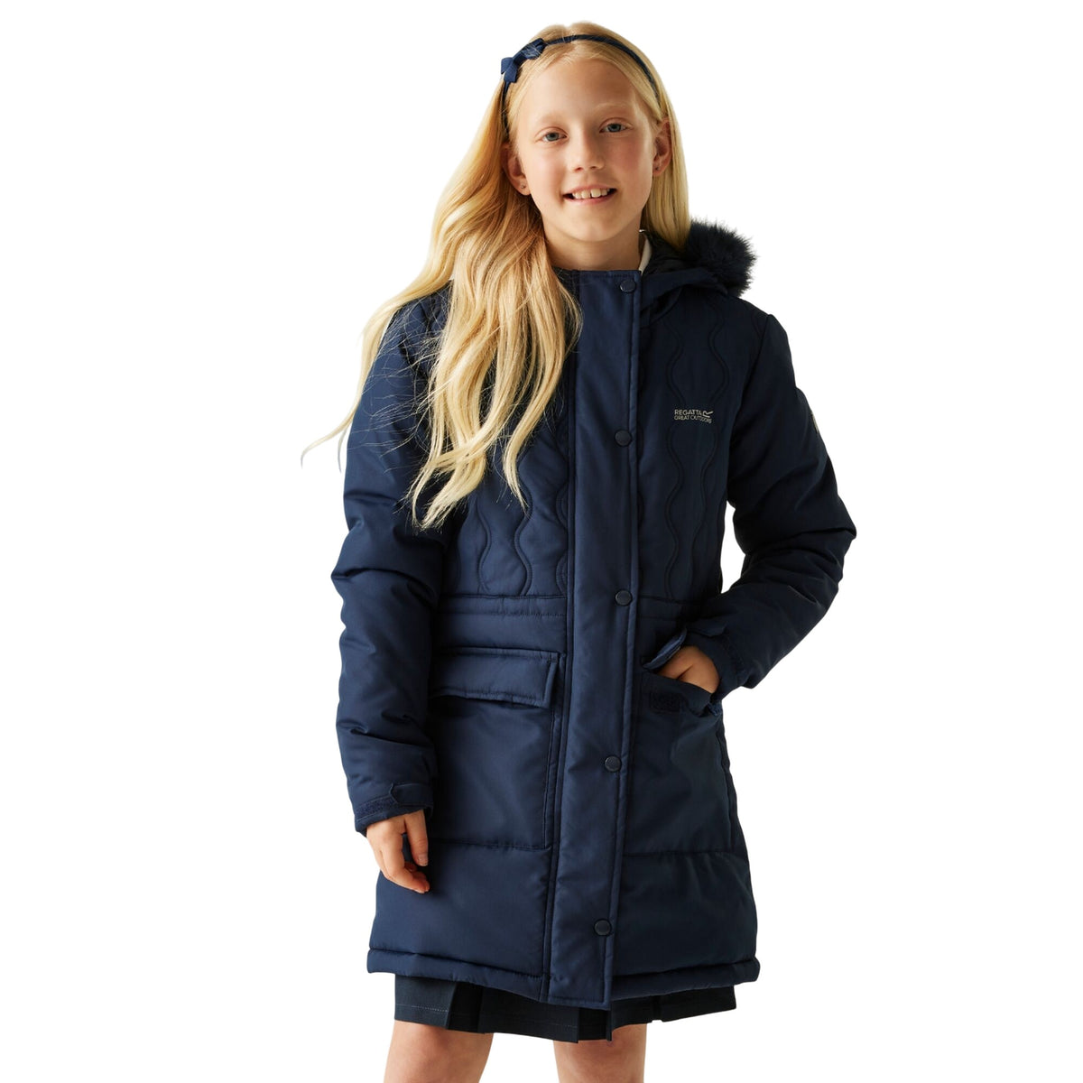 Navy - Lifestyle - Regatta Childrens-Kids Fabrizia II Quilted Jacket
