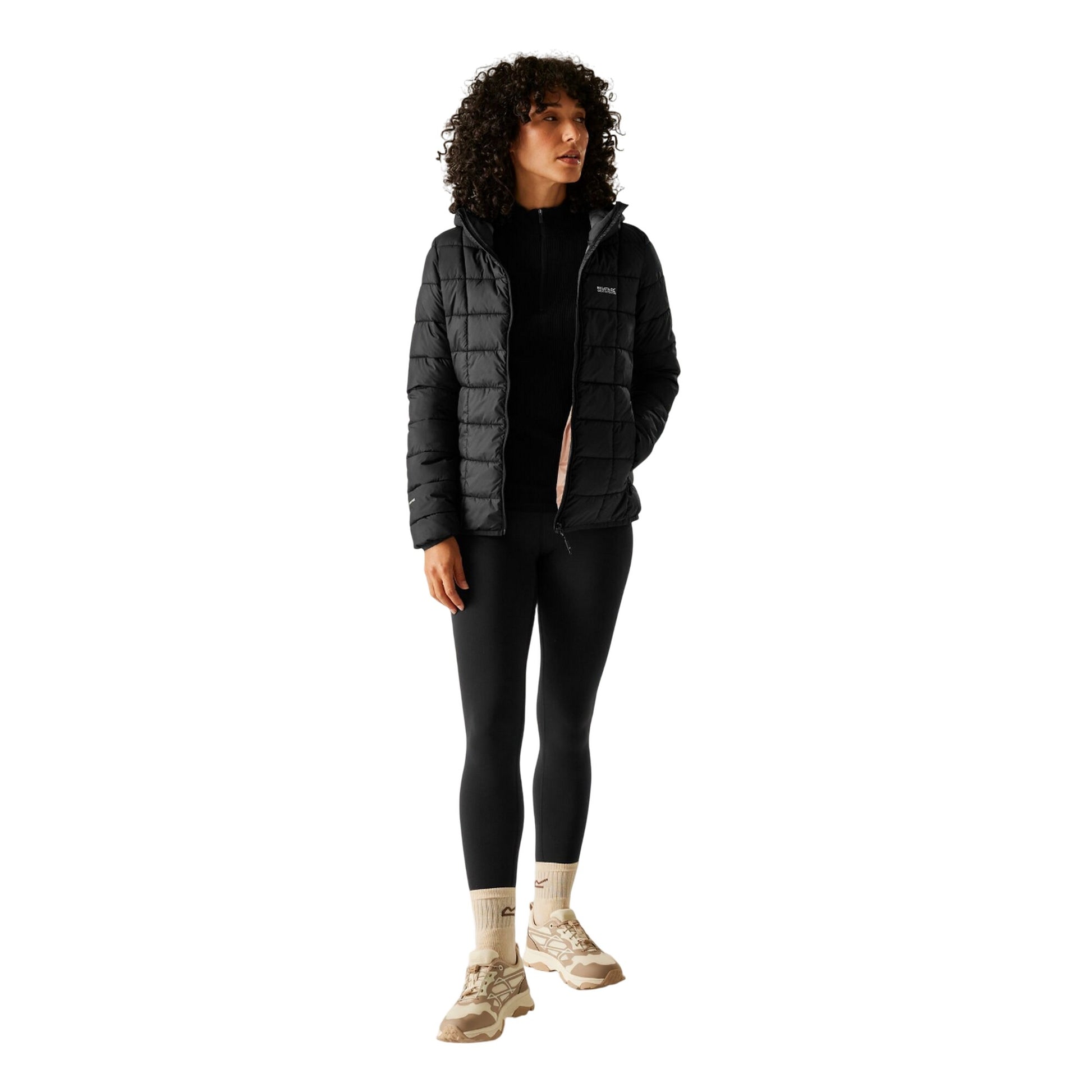 Black - Close up - Regatta Womens-Ladies Asper Padded Jacket