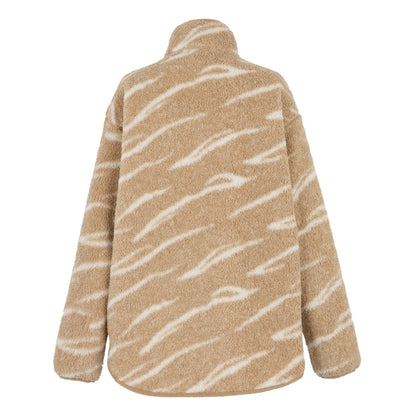 Soft Taupe-Mocha - Back - Regatta Womens-Ladies Frankie Abstract Borg Half Zip Fleece Jacket