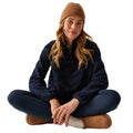 Navy-Black - Lifestyle - Regatta Womens-Ladies Frankie Abstract Borg Half Zip Fleece Jacket