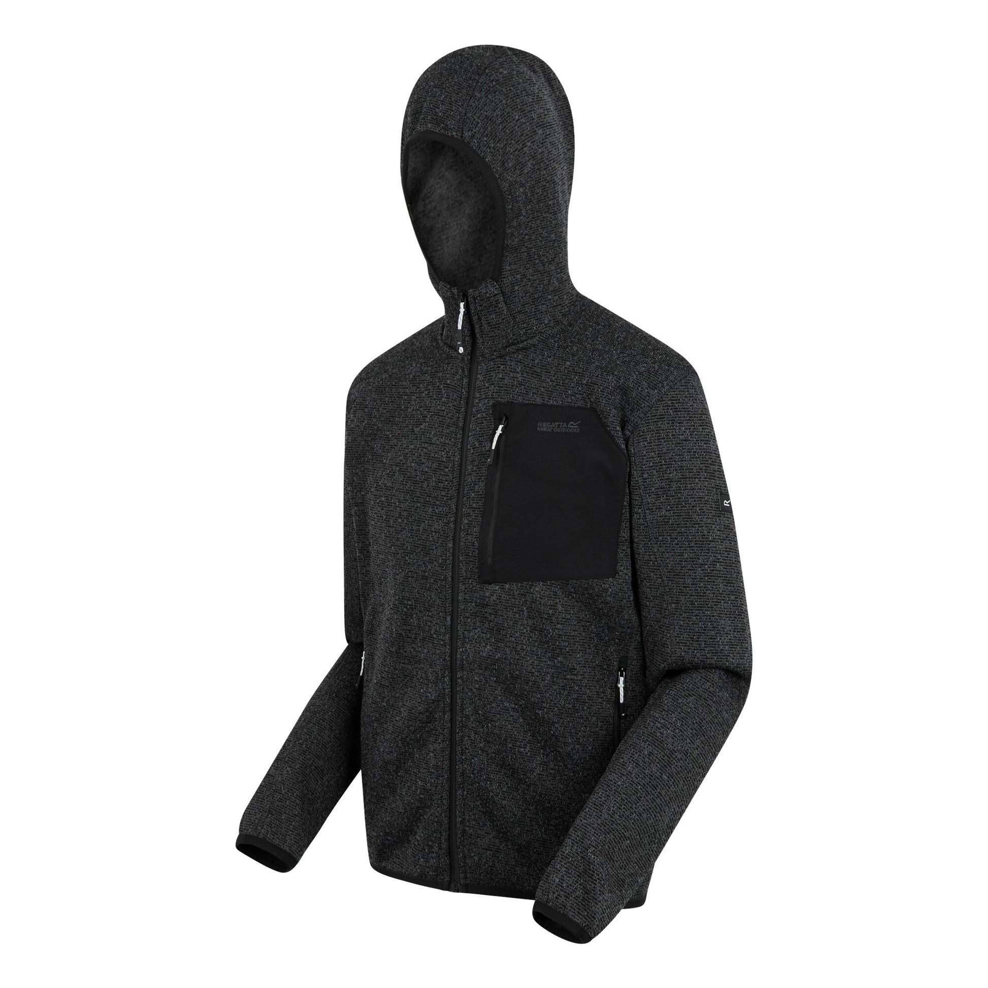 Ash - Side - Regatta Mens Newhill Marl Full Zip Fleece Jacket