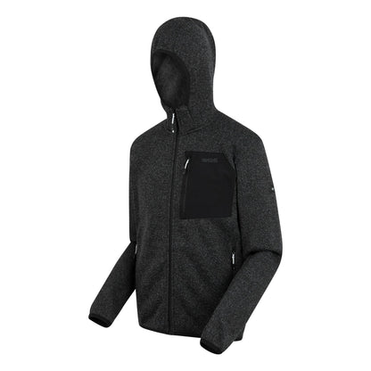 Ash - Side - Regatta Mens Newhill Marl Full Zip Fleece Jacket
