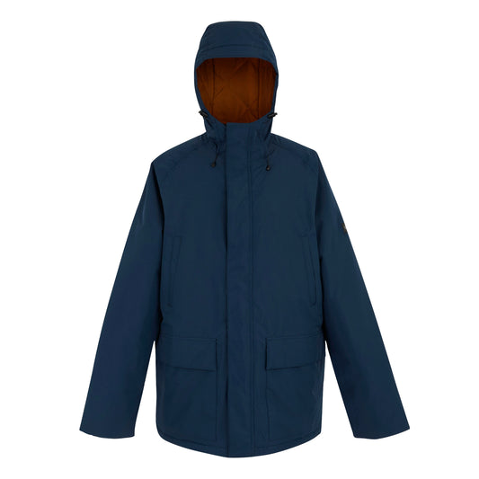 Navy Blue-Glazed Ginger - Front - Regatta Mens Savon Insulated Waterproof Jacket