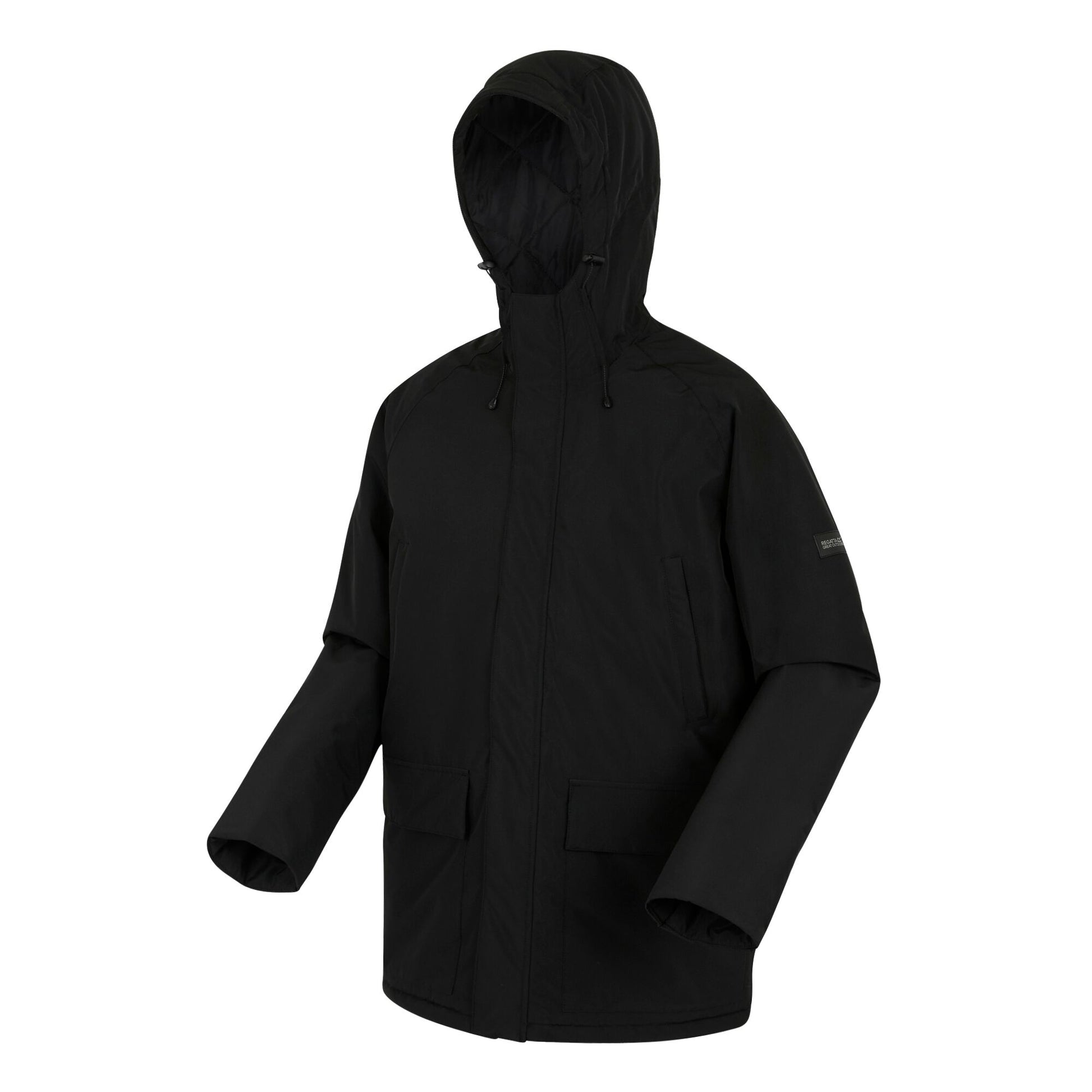 Black-Dark Grey - Side - Regatta Mens Savon Insulated Waterproof Jacket